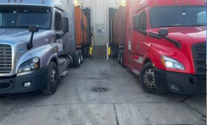 Semi-truck transporting containers at Port Houston for Desert Eagle Express drayage services